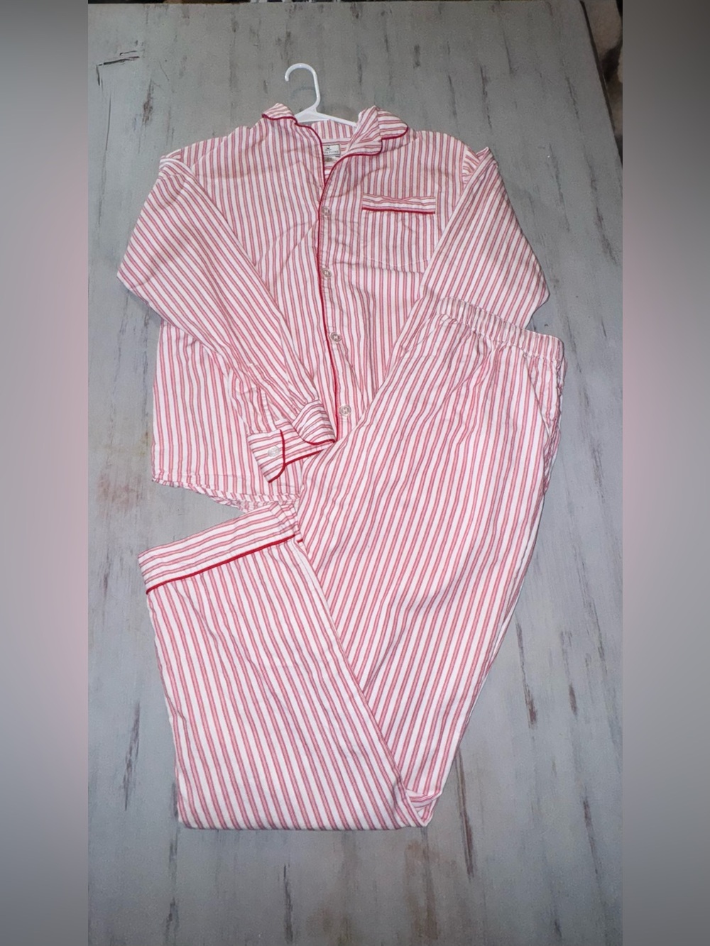 Petite Plume Men’s L Antique Red Ticking Stripe Pajama Set